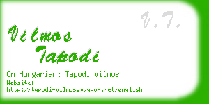 vilmos tapodi business card